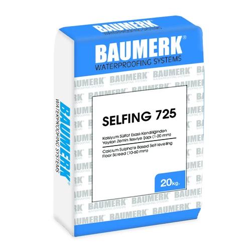 Kalsiyum Sülfat Esaslı Kendiliğinden Yayılan Zemin Tesviye Şapı  (10-60 mm) - SELFING 725